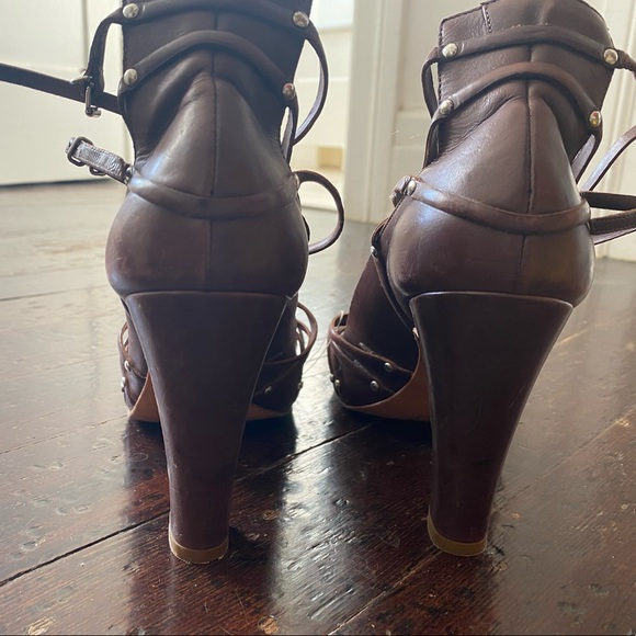 NWOT Veronique Branquinho ROOT BEER Brown Sandals - 39/8 -GLADIATOR INSPO Style - Picture 3 of 12